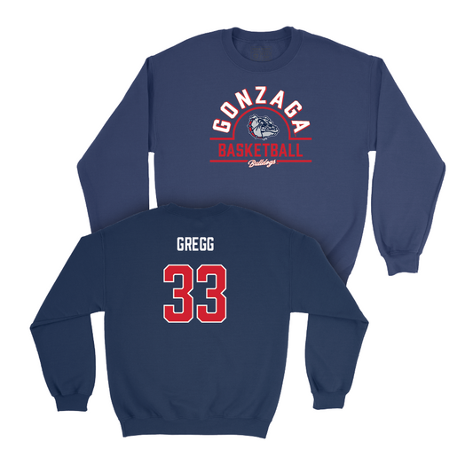 Gonzaga Men's Basketball Navy Arch Crew - Benjamin Gregg Small