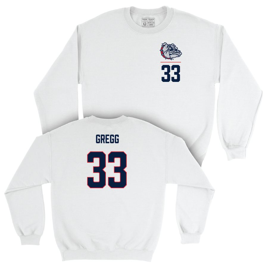 Gonzaga Men's Basketball White Logo Crew - Benjamin Gregg Small