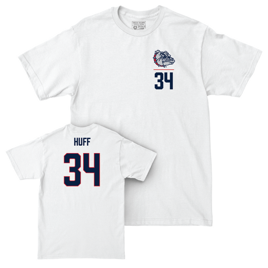 Gonzaga Men's Basketball White Logo Comfort Colors Tee - Braden Huff Small