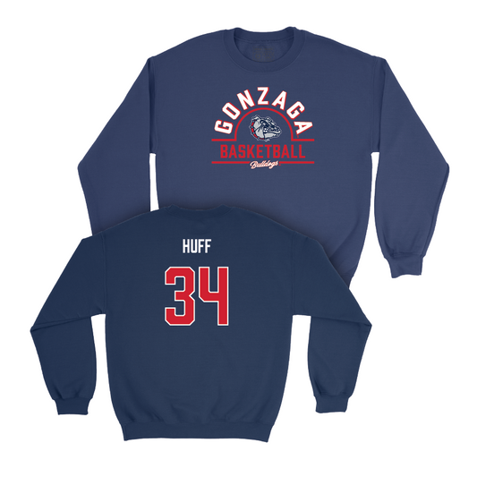 Gonzaga Men's Basketball Navy Arch Crew - Braden Huff Small