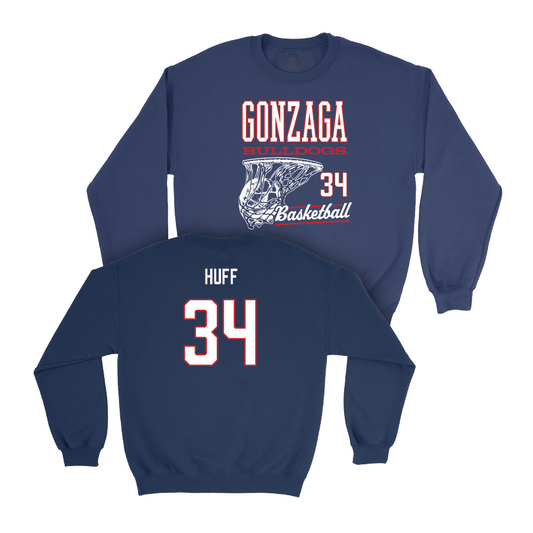 Gonzaga Men's Basketball Navy Hoops Crew - Braden Huff Small