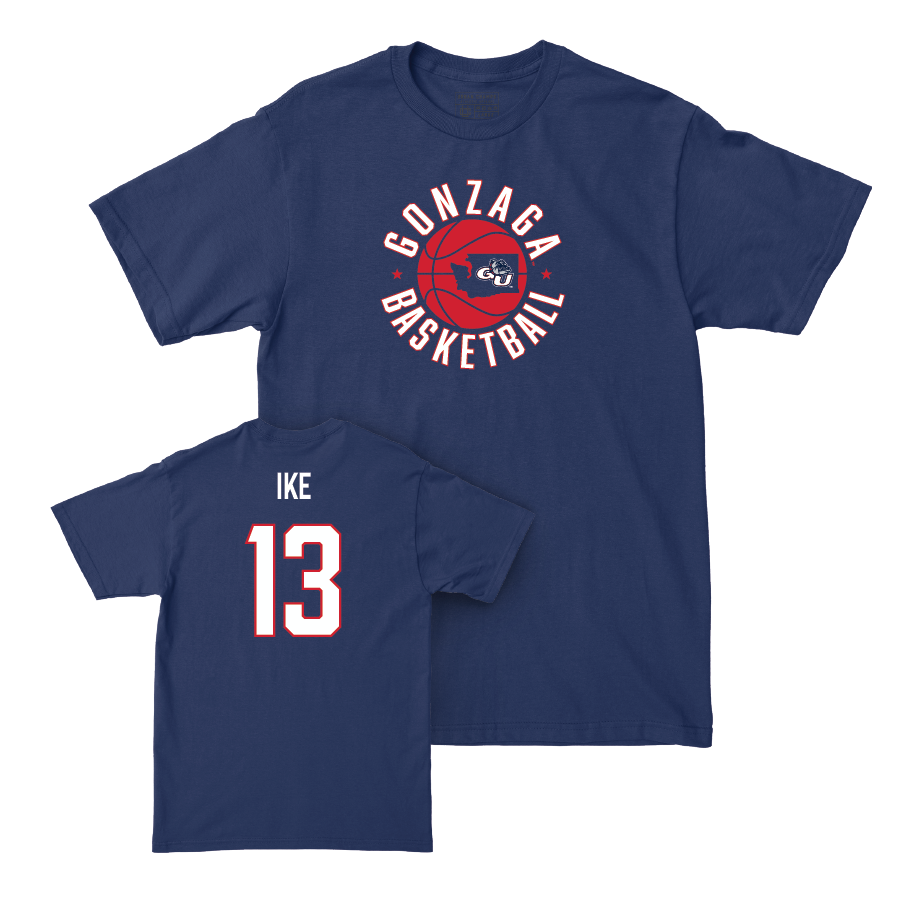 Gonzaga Men's Basketball Navy Hardwood Tee - Graham Ike Small