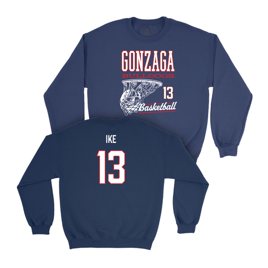 Gonzaga Men's Basketball Navy Hoops Crew - Graham Ike Small