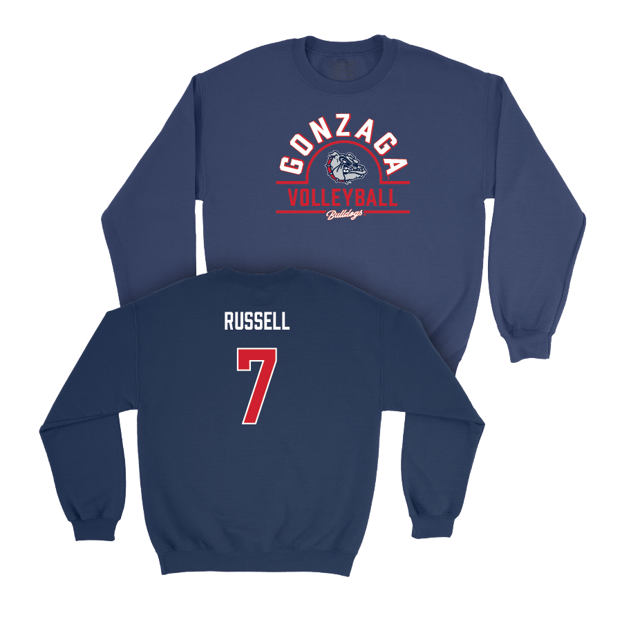 Gonzaga Women's Volleyball Navy Arch Crew - Juliette Russell Small