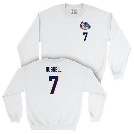 Gonzaga Women's Volleyball White Logo Crew - Juliette Russell Small