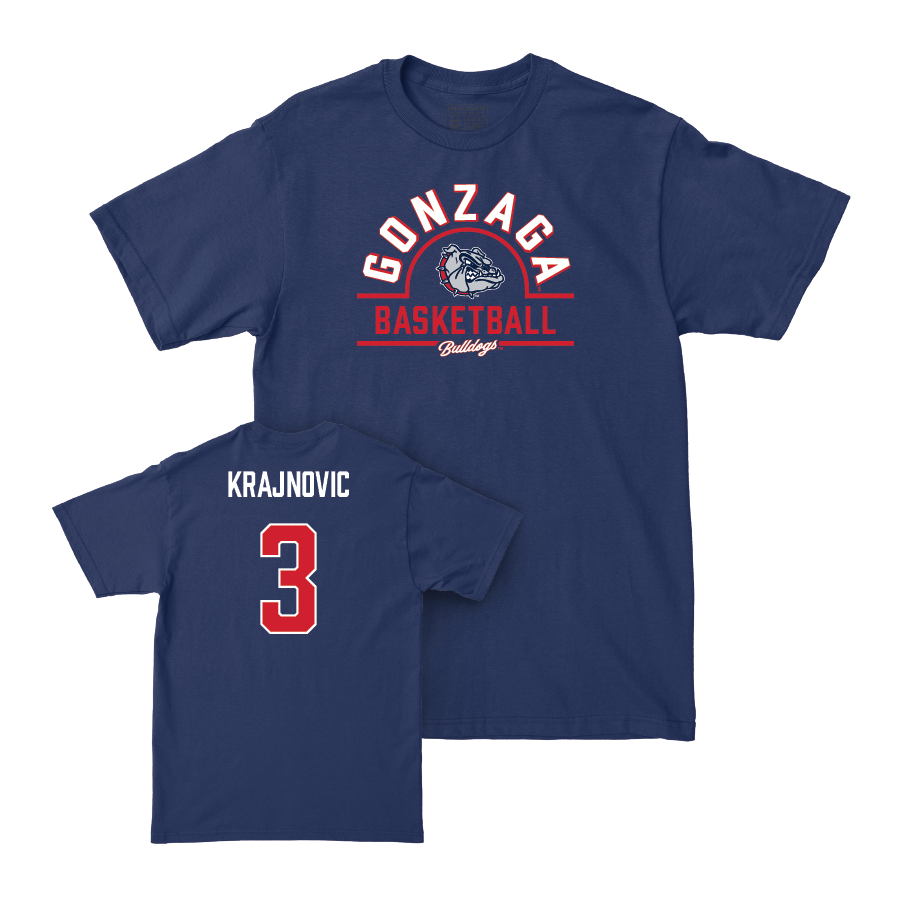 Gonzaga Men's Basketball Navy Arch Tee - Luka Krajnovic Small