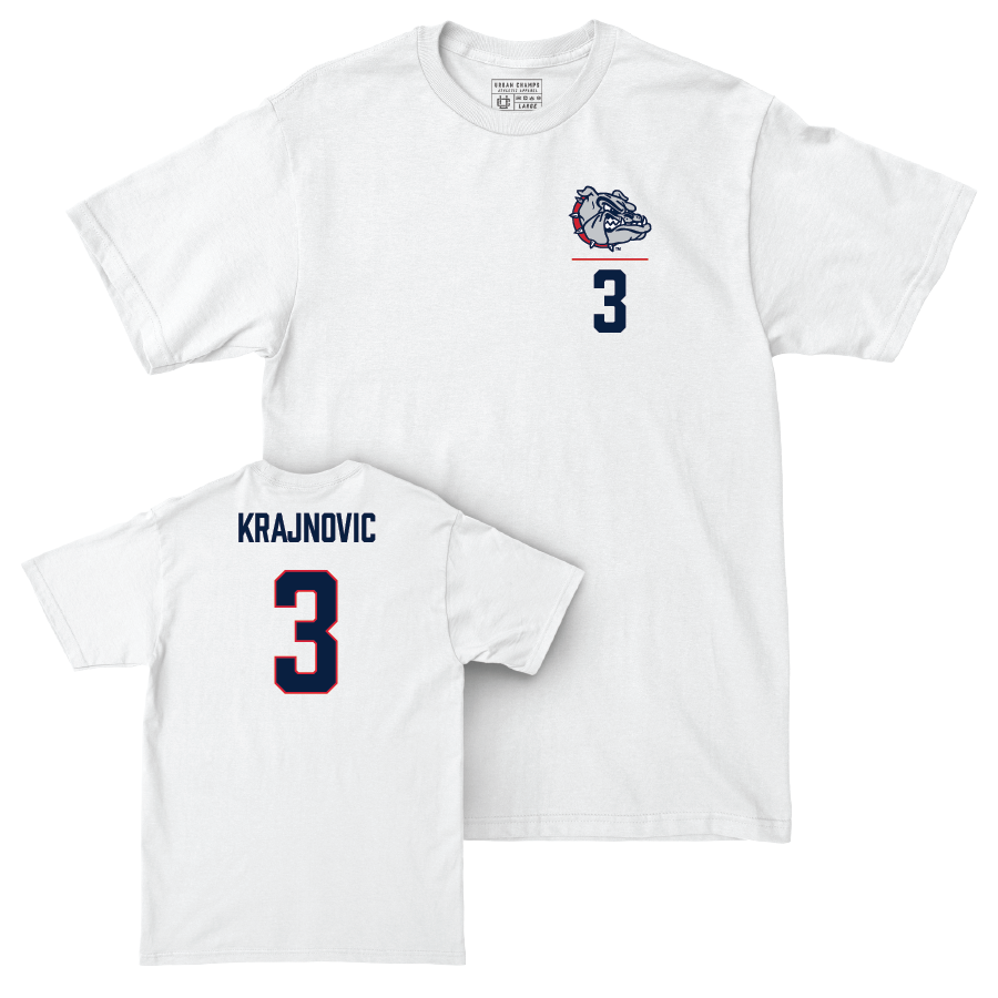 Gonzaga Men's Basketball White Logo Comfort Colors Tee - Luka Krajnovic Small