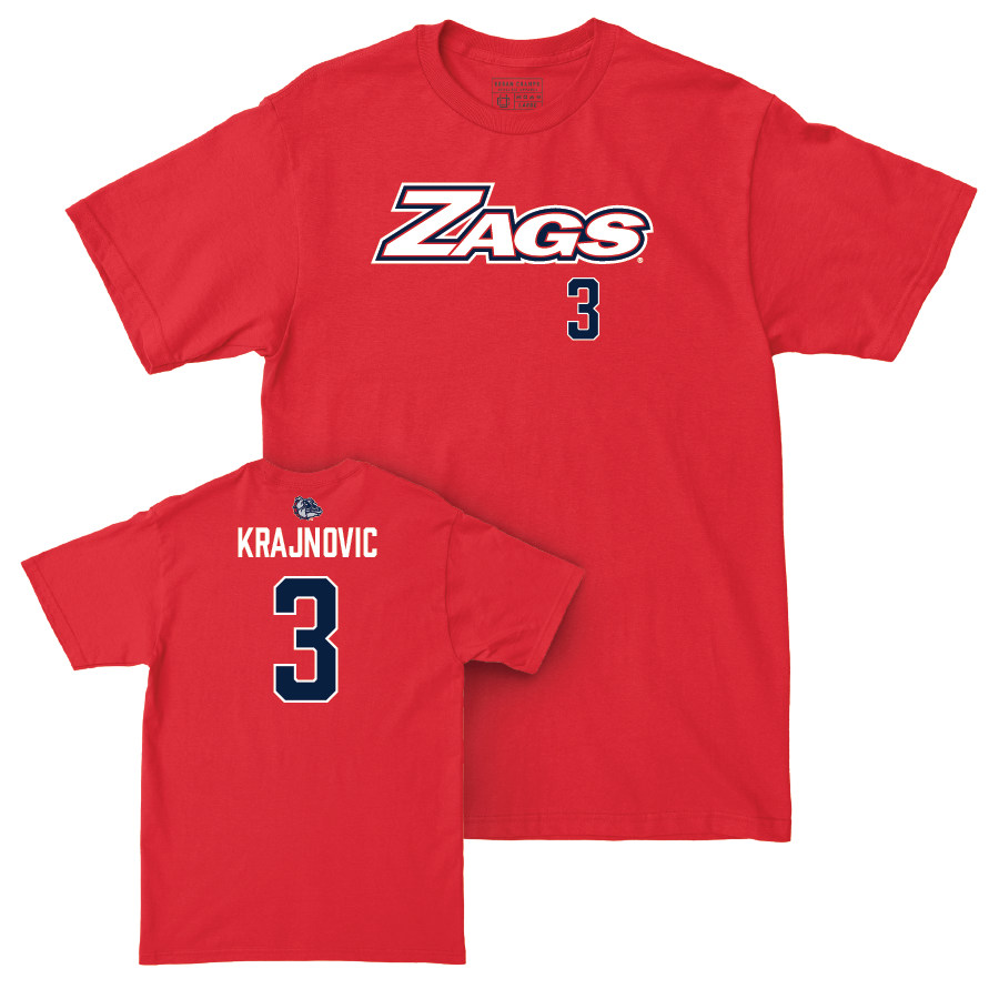 Gonzaga Men's Basketball Red Zags Tee - Luka Krajnovic Small