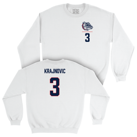 Gonzaga Men's Basketball White Logo Crew - Luka Krajnovic Small