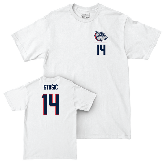 Gonzaga Men's Basketball White Logo Comfort Colors Tee - Pavle Stošić Small