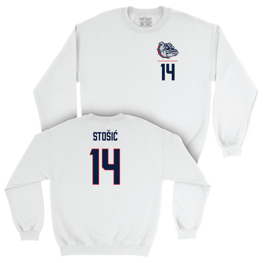 Gonzaga Men's Basketball White Logo Crew - Pavle Stošić Small