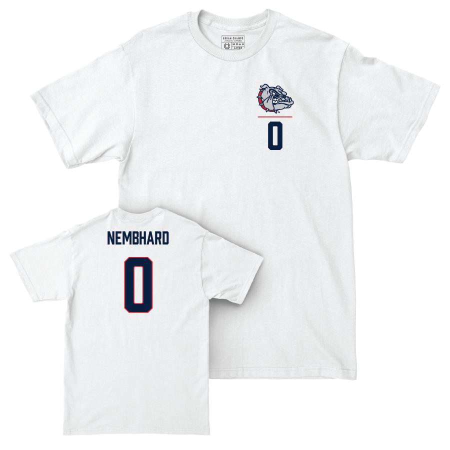 Gonzaga Men's Basketball White Logo Comfort Colors Tee - Ryan Nembhard Small