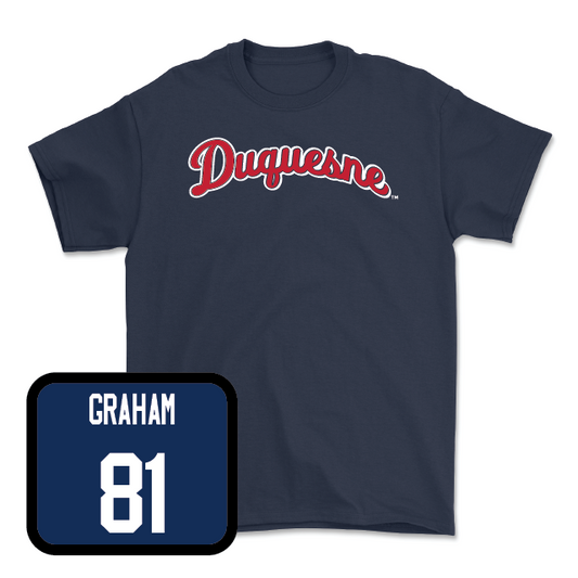 Duquesne Football Navy Script Tee - Andy Graham