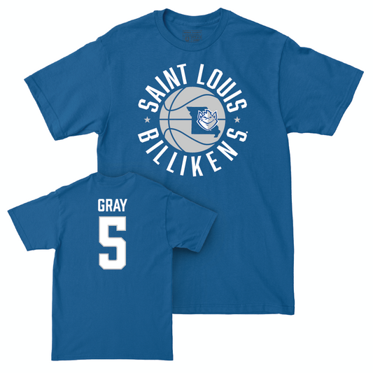 Saint Louis Women's Basketball Royal Hardwood Tee - Brooklyn Gray