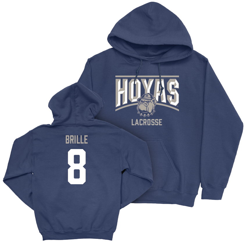 Georgetown Lacrosse Navy Staple Hoodie - Amanda Brille Youth Small