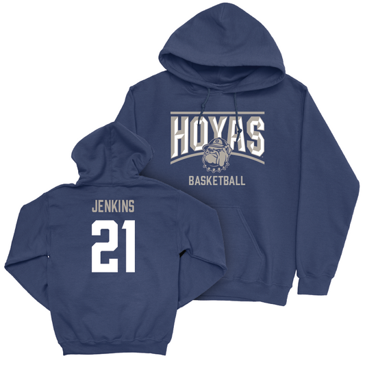 Georgetown Women's Basketball Navy Staple Hoodie - Ariel Jenkins Youth Small