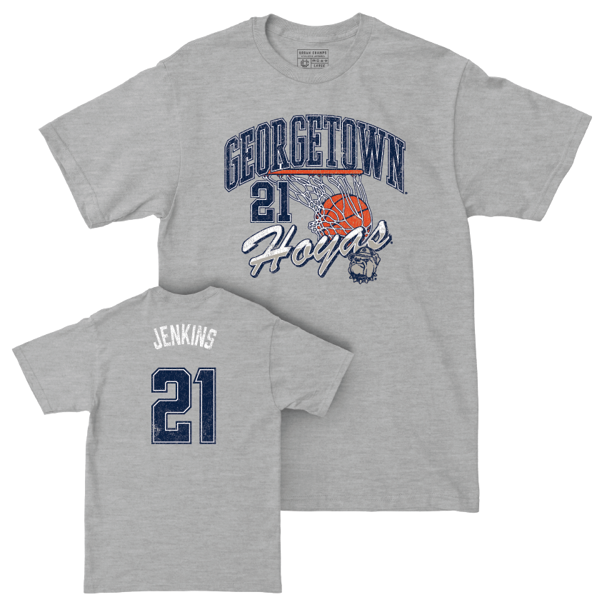 Georgetown Women's Basketball Sport Grey Hardwood Tee - Ariel Jenkins Youth Small