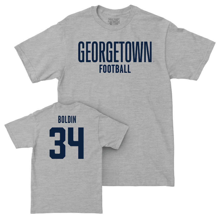 Georgetown Football Sport Grey Wordmark Tee - Bijay Boldin Youth Small