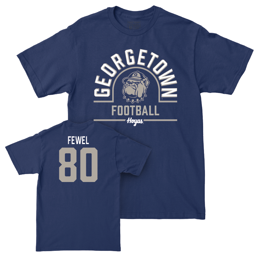 Georgetown Football Navy Classic Tee - Benjamin Fewel Youth Small