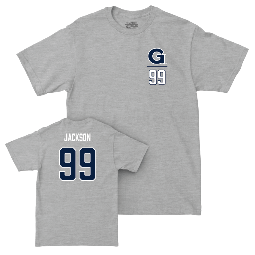 Georgetown Football Sport Grey Logo Tee - Cahlede Jackson Youth Small