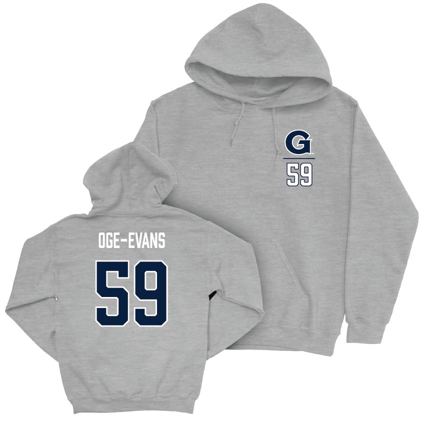 Georgetown Football Sport Grey Logo Hoodie - Chigozie Oge-Evans Youth Small