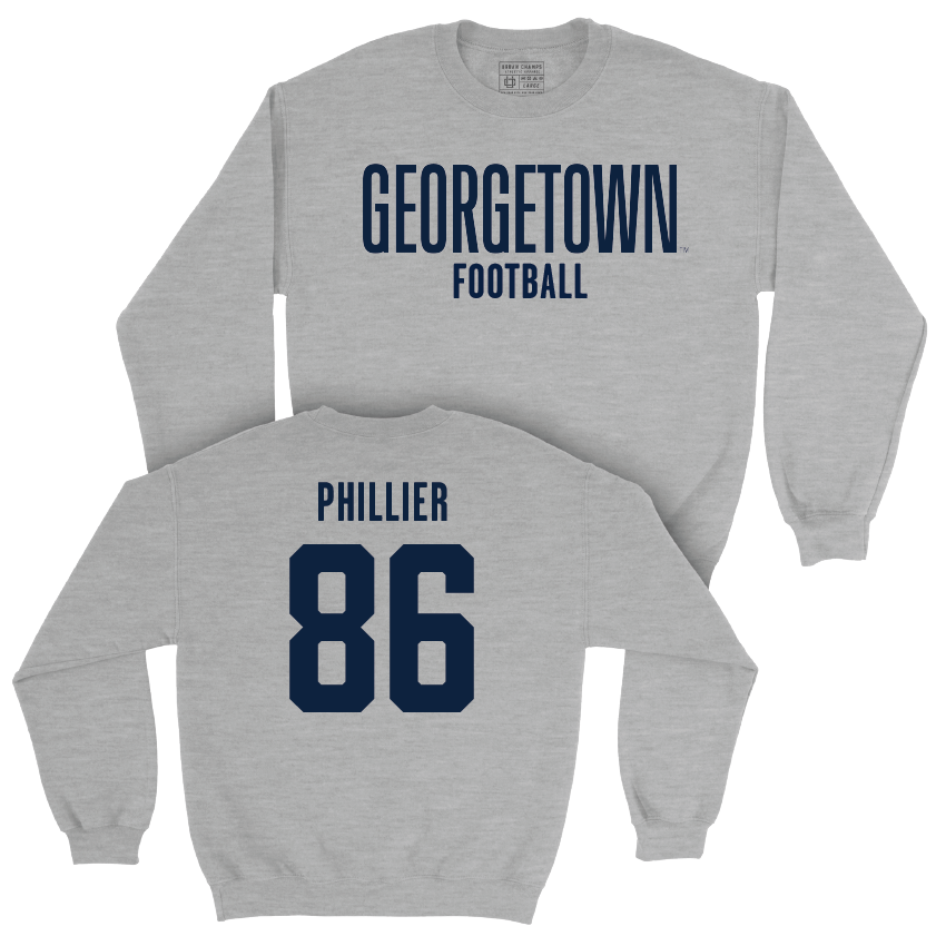 Georgetown Football Sport Grey Wordmark Crew - Carter Phillier Youth Small