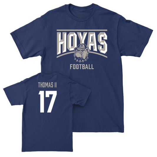 Georgetown Football Navy Staple Tee - Desmonde Thomas II Youth Small