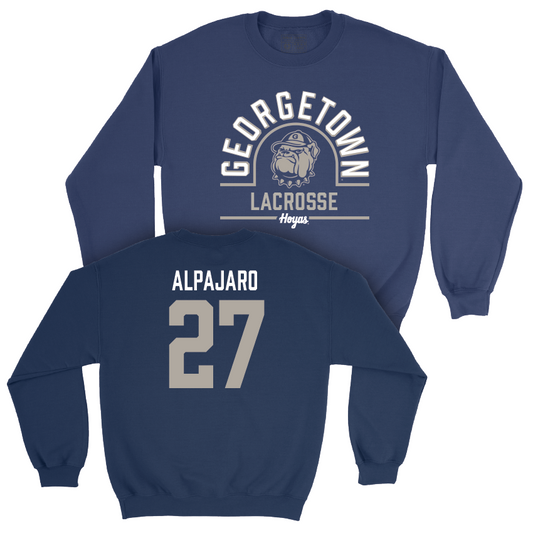 Georgetown Lacrosse Navy Classic Crew - Fran Alpajaro Youth Small