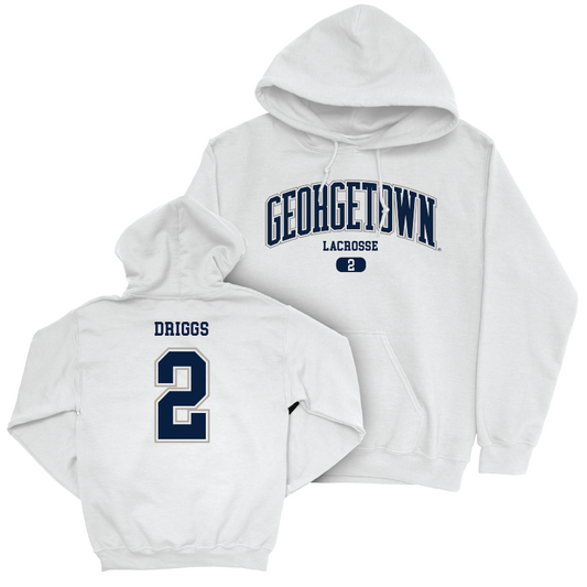 Georgetown Lacrosse White Arch Hoodie - Grace Driggs Youth Small