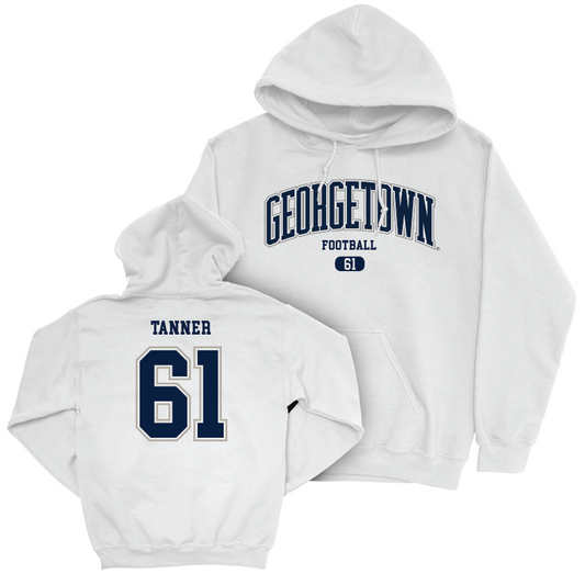 Georgetown Football White Arch Hoodie - Hampton Tanner Youth Small