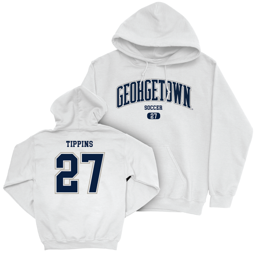 Georgetown Women's Soccer White Arch Hoodie - Henley Tippins Youth Small