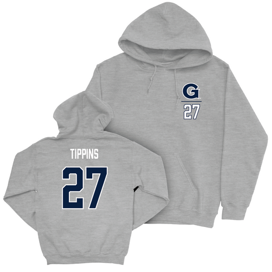 Georgetown Women's Soccer Sport Grey Logo Hoodie - Henley Tippins Youth Small