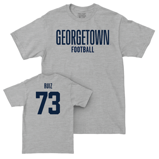 Georgetown Football Sport Grey Wordmark Tee - Jorge Ruiz Youth Small