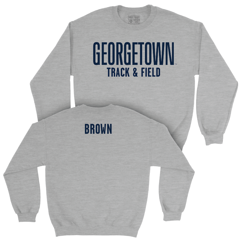 Georgetown Women's Track & Field Sport Grey Wordmark Crew - Kaira Brown Youth Small