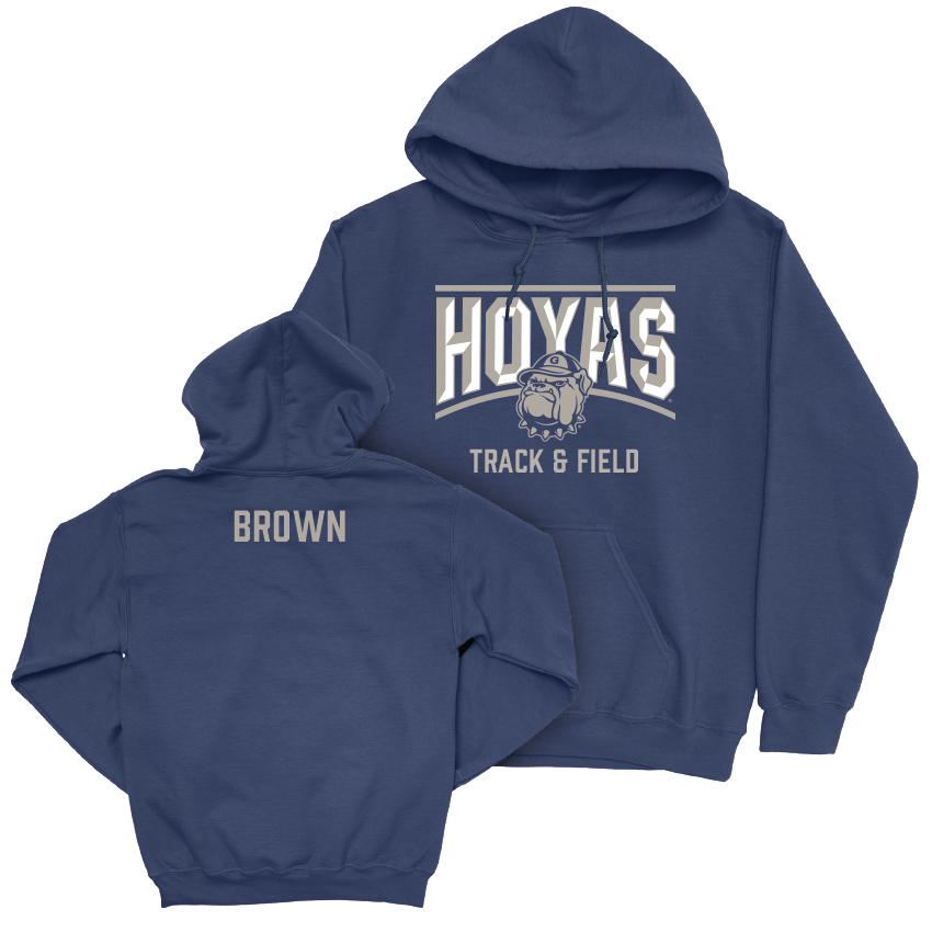 Georgetown Women's Track & Field Navy Staple Hoodie - Kaira Brown Youth Small