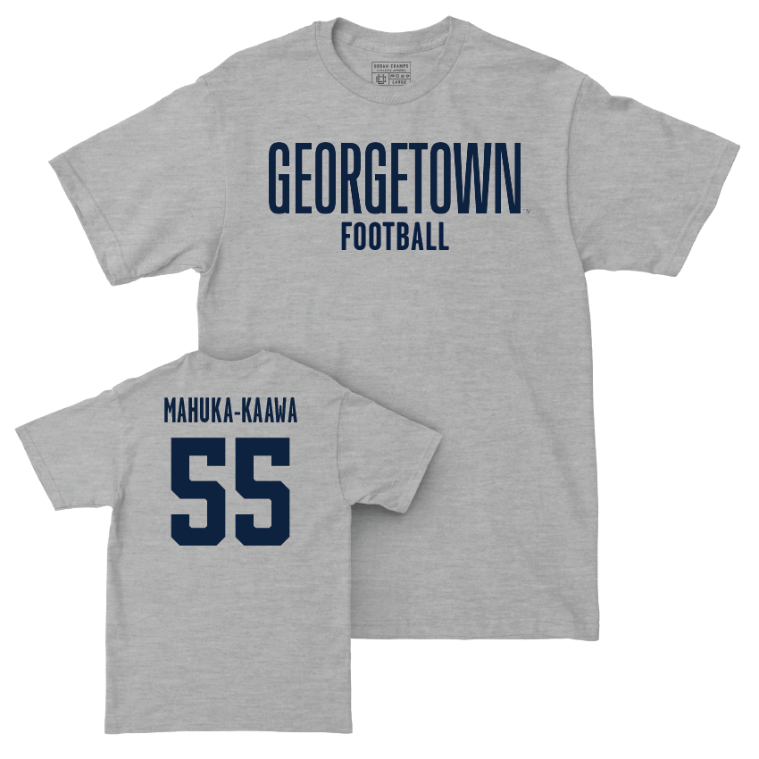 Georgetown Football Sport Grey Wordmark Tee - Kaysen Mahuka-Kaawa Youth Small