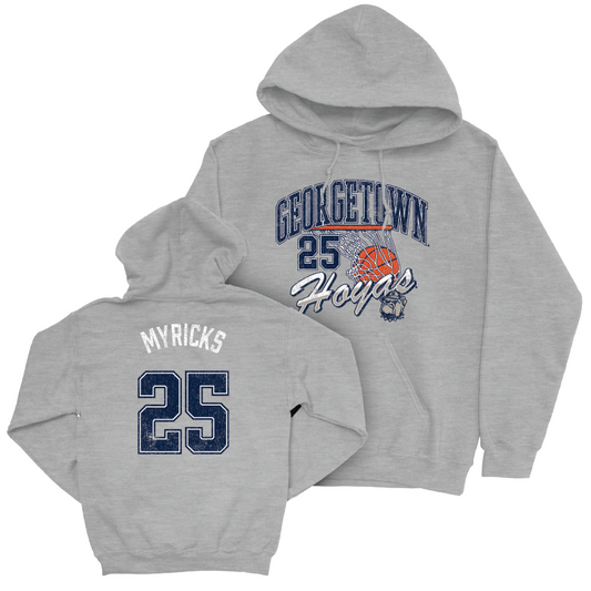 Georgetown Women's Basketball Sport Grey Hardwood Hoodie - Kaliyah Myricks Youth Small