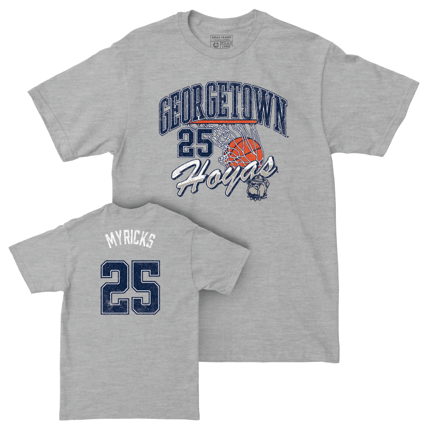 Georgetown Women's Basketball Sport Grey Hardwood Tee - Kaliyah Myricks Youth Small