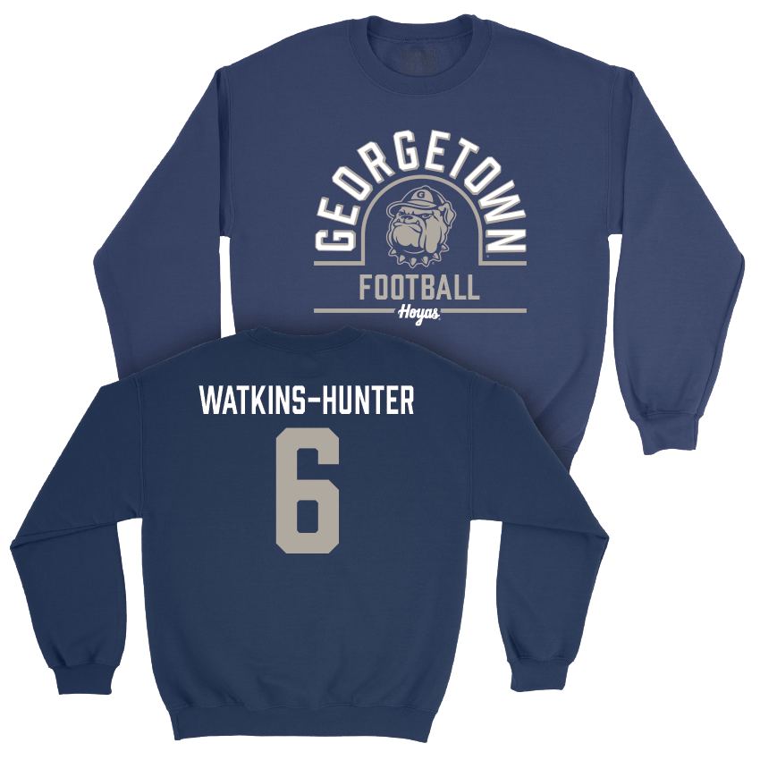 Georgetown Football Navy Classic Crew - Kamren Watkins-Hunter Youth Small