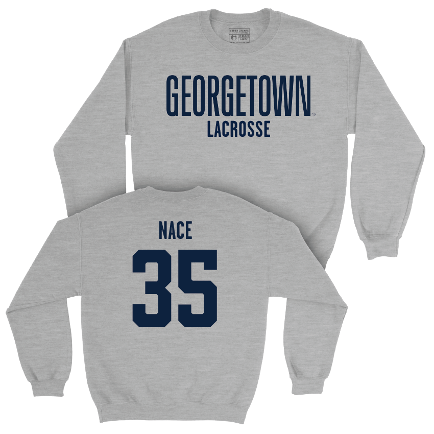 Georgetown Lacrosse Sport Grey Wordmark Crew - Lucy Nace Youth Small