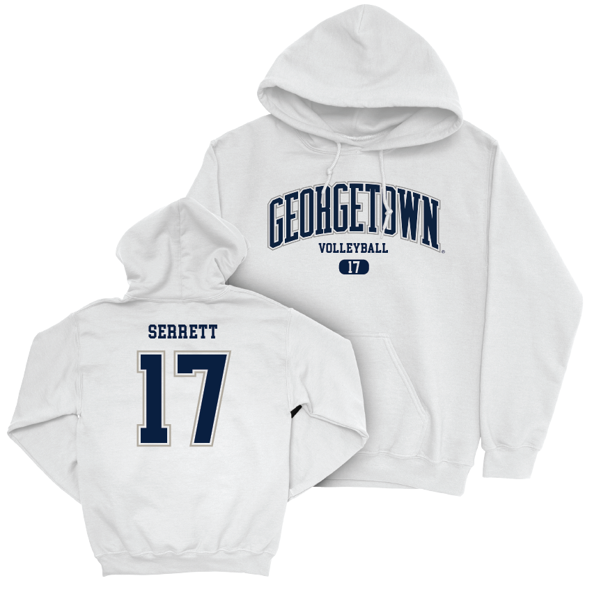 Georgetown Volleyball White Arch Hoodie - Makayla Serrett Youth Small