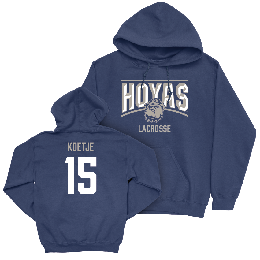 Georgetown Lacrosse Navy Staple Hoodie - Trinity Koetje Youth Small