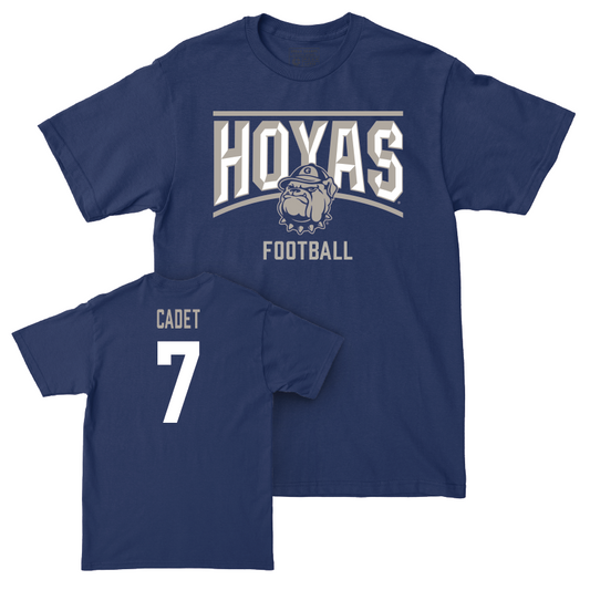 Georgetown Football Navy Staple Tee - Wedner Cadet Youth Small