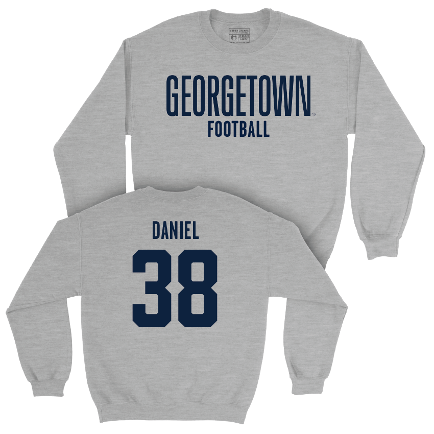 Georgetown Football Sport Grey Wordmark Crew - Zeraun Daniel Youth Small