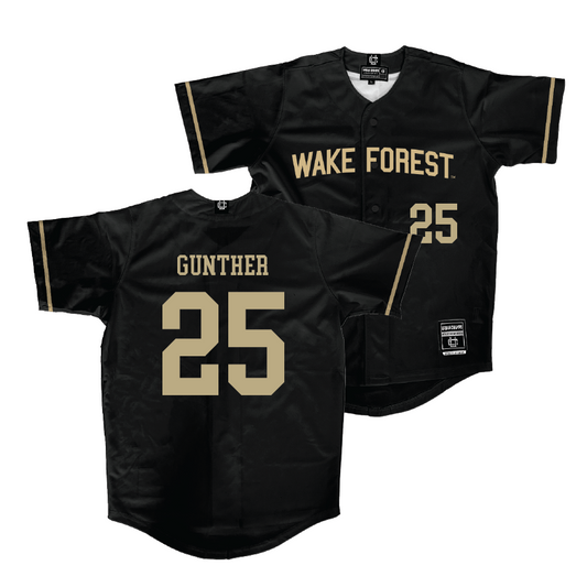 Wake Forest Baseball Black Jersey - Josh Gunther | #25