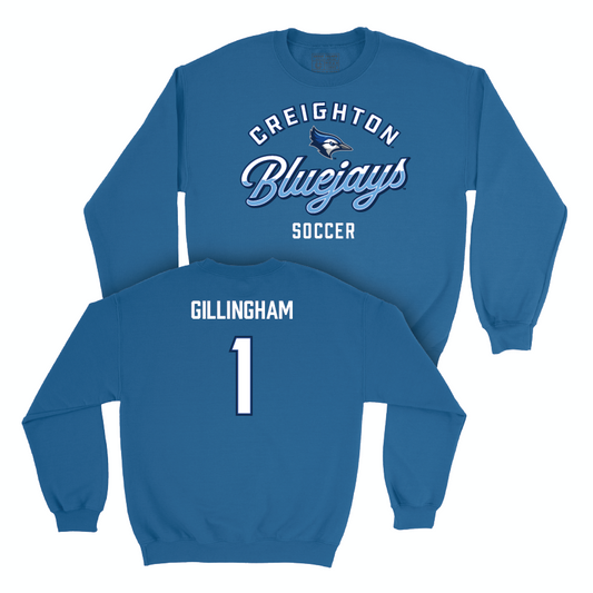 Creighton Men's Soccer Blue Script Crew   - Blake Gillingham