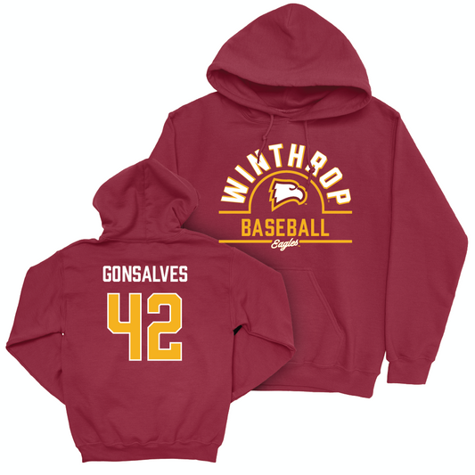 Winthrop Baseball Maroon Arch Hoodie  - Nick Gonsalves