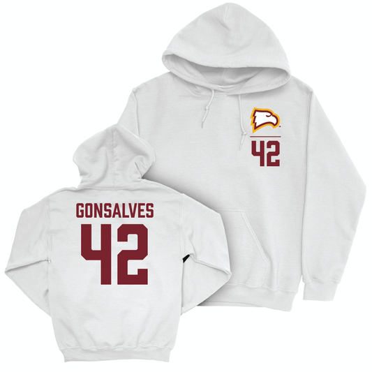 Winthrop Baseball White Logo Hoodie  - Nick Gonsalves