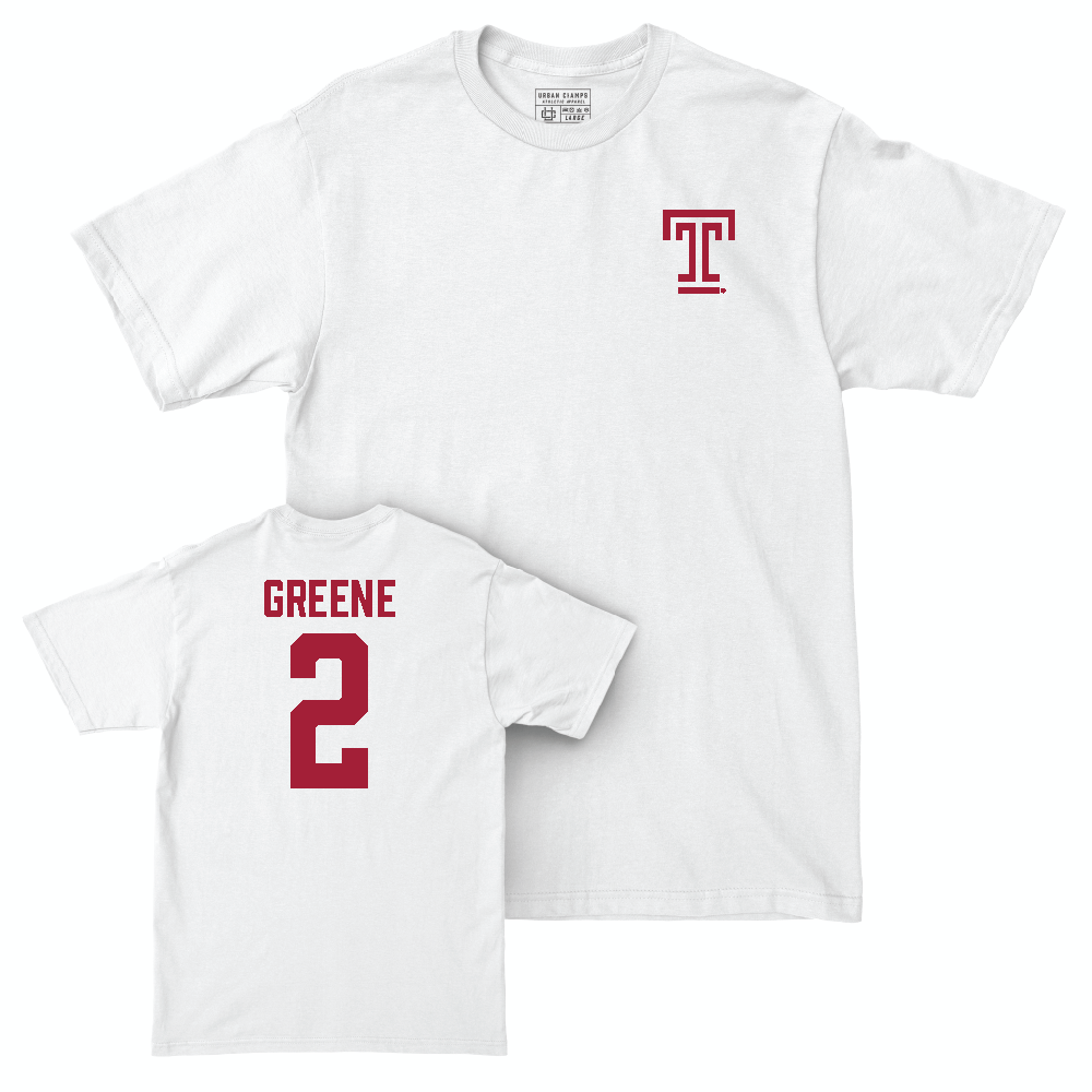 Temple Women's Volleyball White Logo Comfort Colors Tee  - Christiana Greene