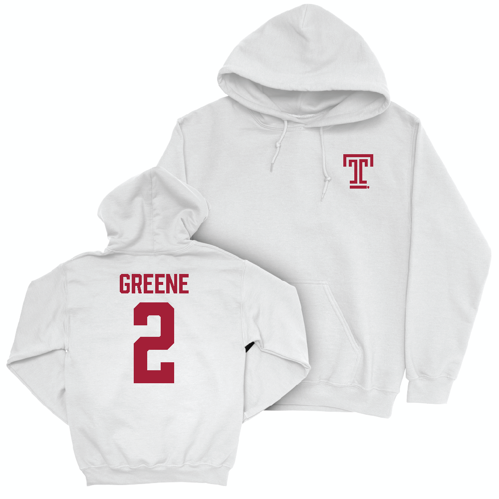 Temple Women's Volleyball White Logo Hoodie  - Christiana Greene